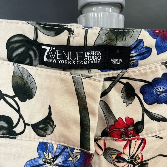 🌼 7th Avenue Design Studio Floral Straight‑Leg Pants – Size 4 – Pre‑loved 🌼 - Picture 4 of 5